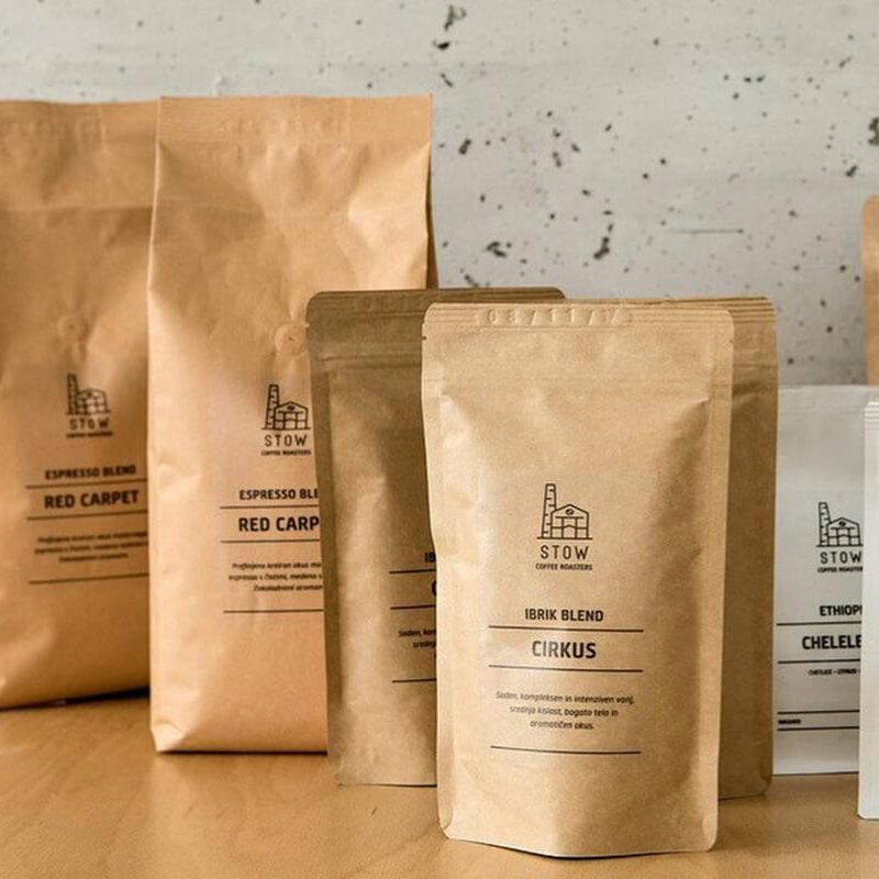Bolsa de papel Kraft para café à prova de luz